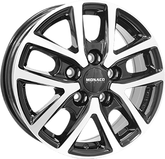 MONACO WHEELS 6,5X16 5/112 ET52 CH66,6 CL2T Black Polished - 6/5R16
