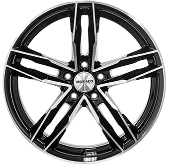 7.5X17 MONACO RR8M BLK/POL 5/100 ET35 CH57.1